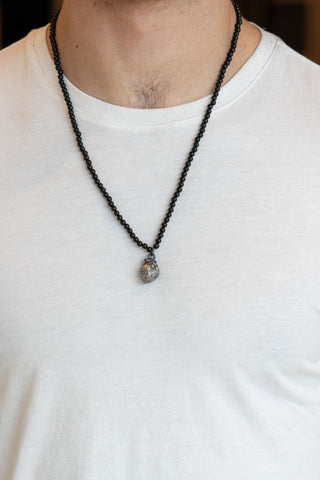 SMALL OBSIDIAN ANATOMIC HEART NECKLACE