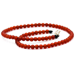 DOUBLE RED CORNALINE MATTE BRACELET