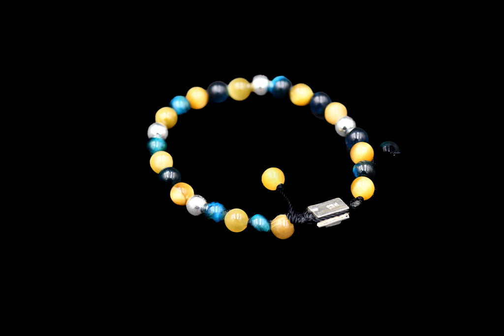 5 BALL COMBINED BLUE AND BLONDE TIGER EYE