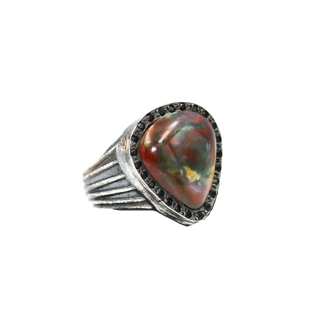 RJ GUITAR PICK STONE RING FIRE AGATHA
