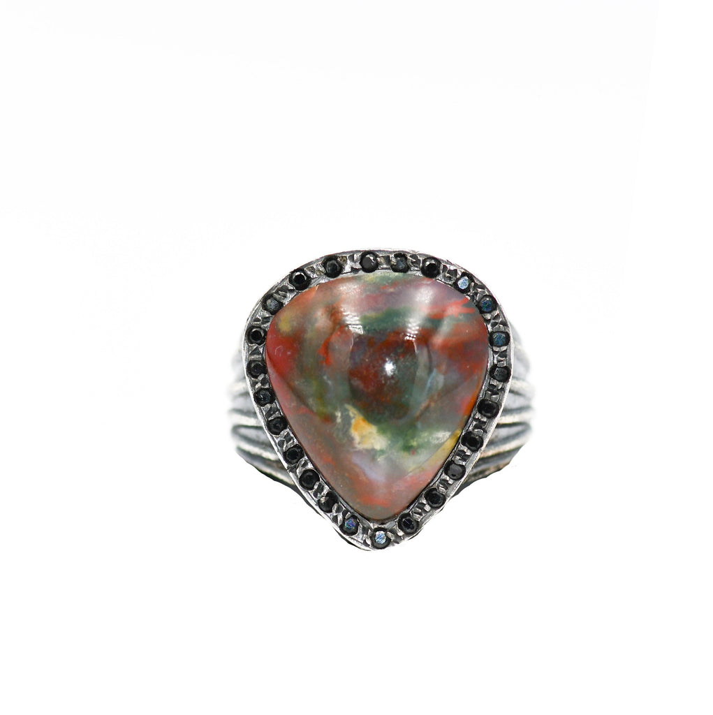 RJ GUITAR PICK STONE RING FIRE AGATHA