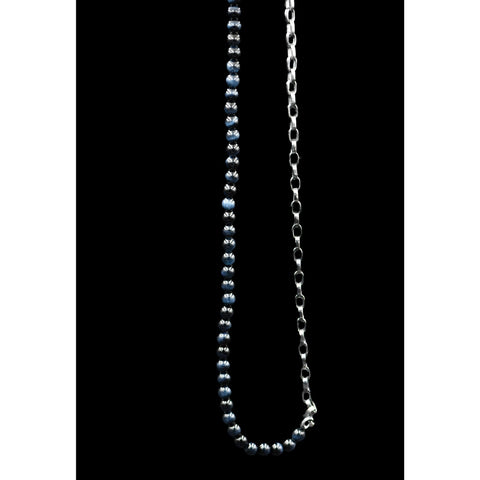 GRAY TIGER EYE & SILVER NECKLACE