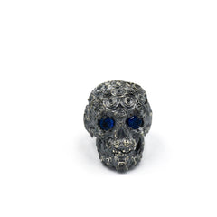 W ROSES SKULL STONE RING
