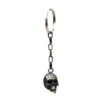HEART SKULL KEY CHAIN CON ZIRCONIA NEGRA