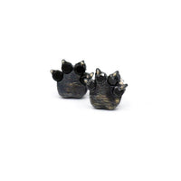 PAW EARRINGS BLACK