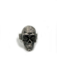 SKULL CARVED HEART RING ONIX EYES
