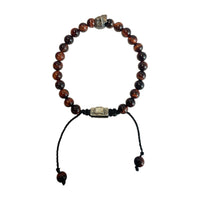 ONE SKULL OJO DE TIGRE CAFE BRACELET