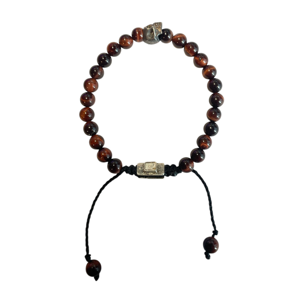 ONE SKULL OJO DE TIGRE CAFE BRACELET