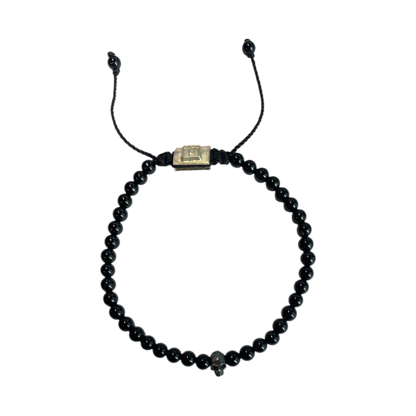 ONE SKULL OBSIDIAN BRACELET