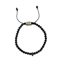 ONE SKULL OBSIDIAN BRACELET