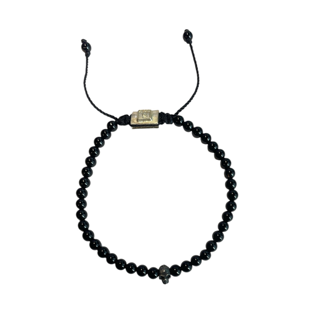 ONE SKULL OBSIDIAN BRACELET