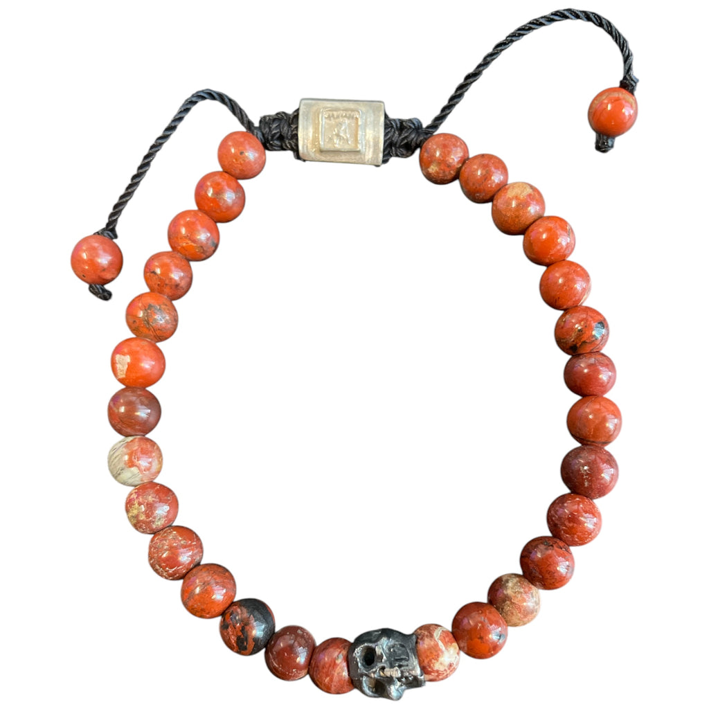 ONE SKULL JASPER NARANJA BRACELET