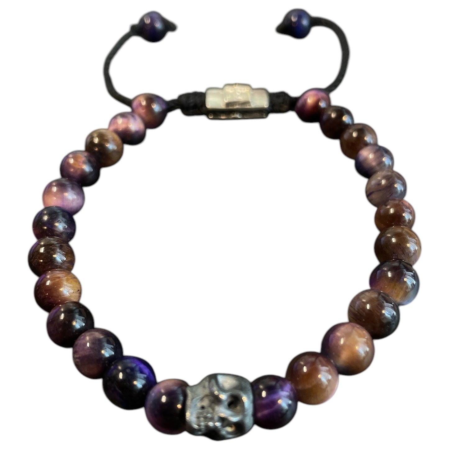 ONE SKULL TIGER EYE GALAXY BRACELET