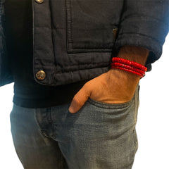 CIRCLE RED STONE BRACELET
