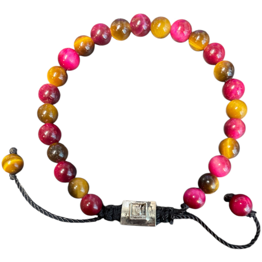 COMBINED BEADS PINK TIGER EYE AND TIGER EYE