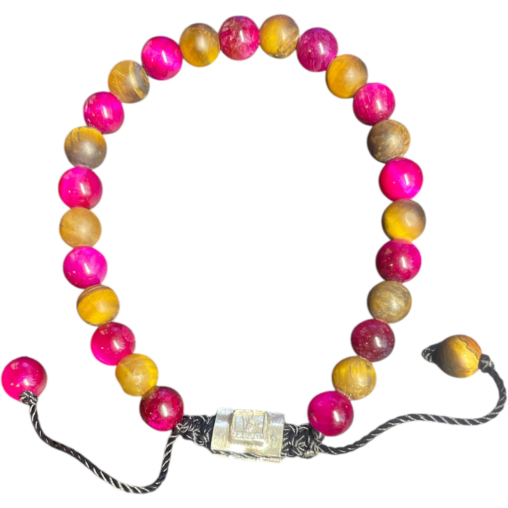 COMBINED BEADS PINK TIGER EYE AND TIGER EYE MATTE
