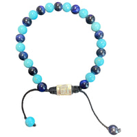 COMBINED BEADS TURQUESA AND BLUE TIGER EYE