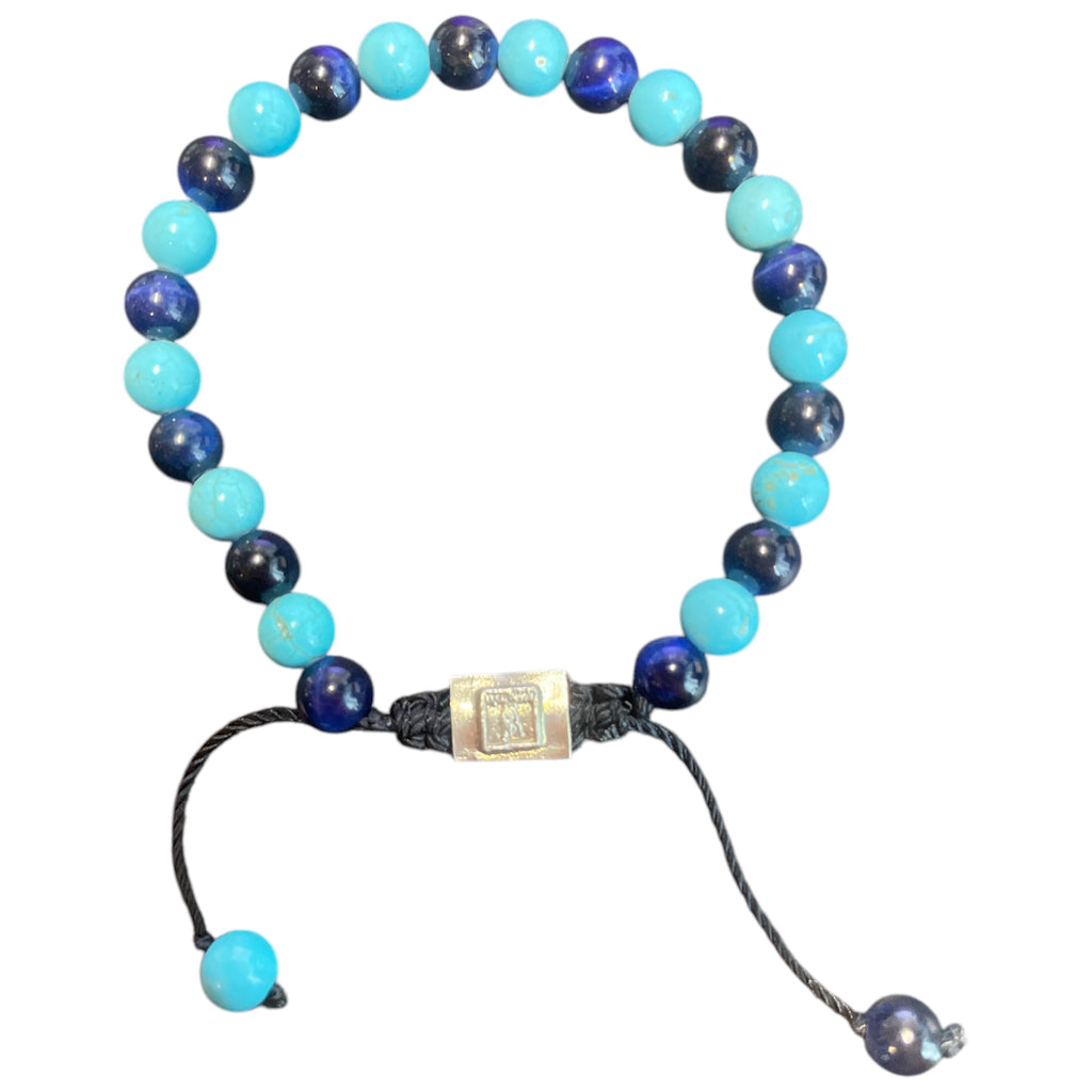 COMBINED BEADS TURQUESA AND BLUE TIGER EYE