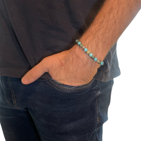 5 BALL COMBINED BEADS AFRICAN TURQUOISE AND FINE TURQUOISE