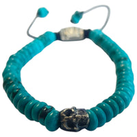 ONE SKULL CIRCLE TURQUOISE BRACELET