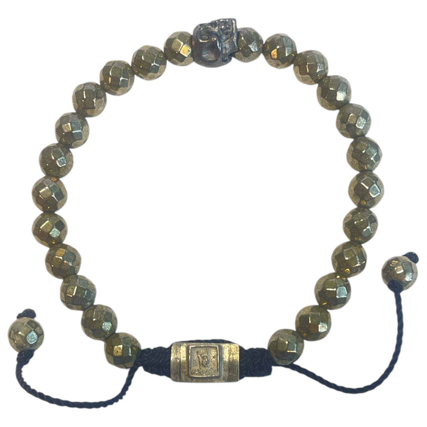 ONE SKULL FLAKED PIRITE BRACELET