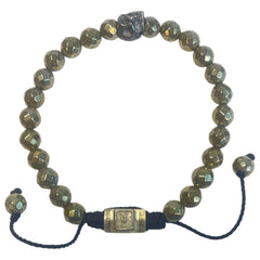 ONE SKULL FLAKED PIRITE BRACELET