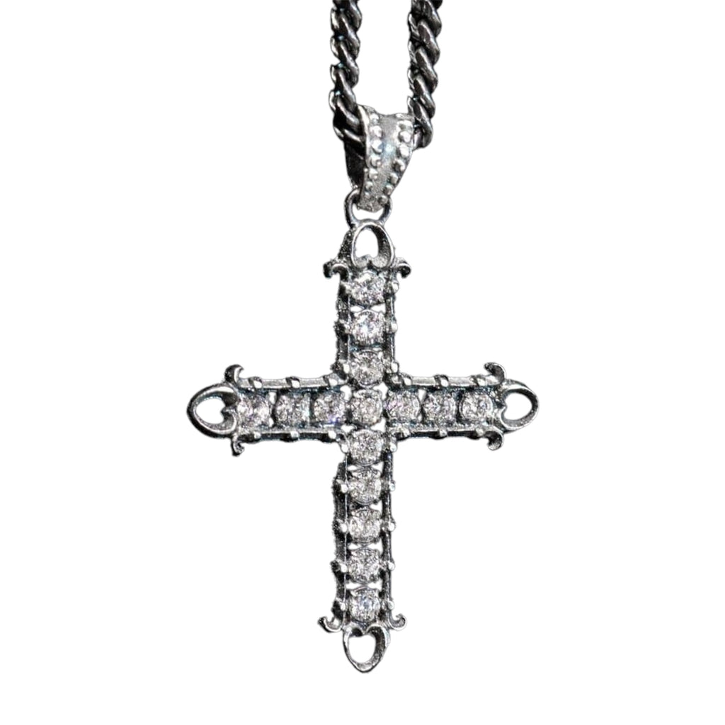 HEART CROSS ZIRCONIA BLANCA