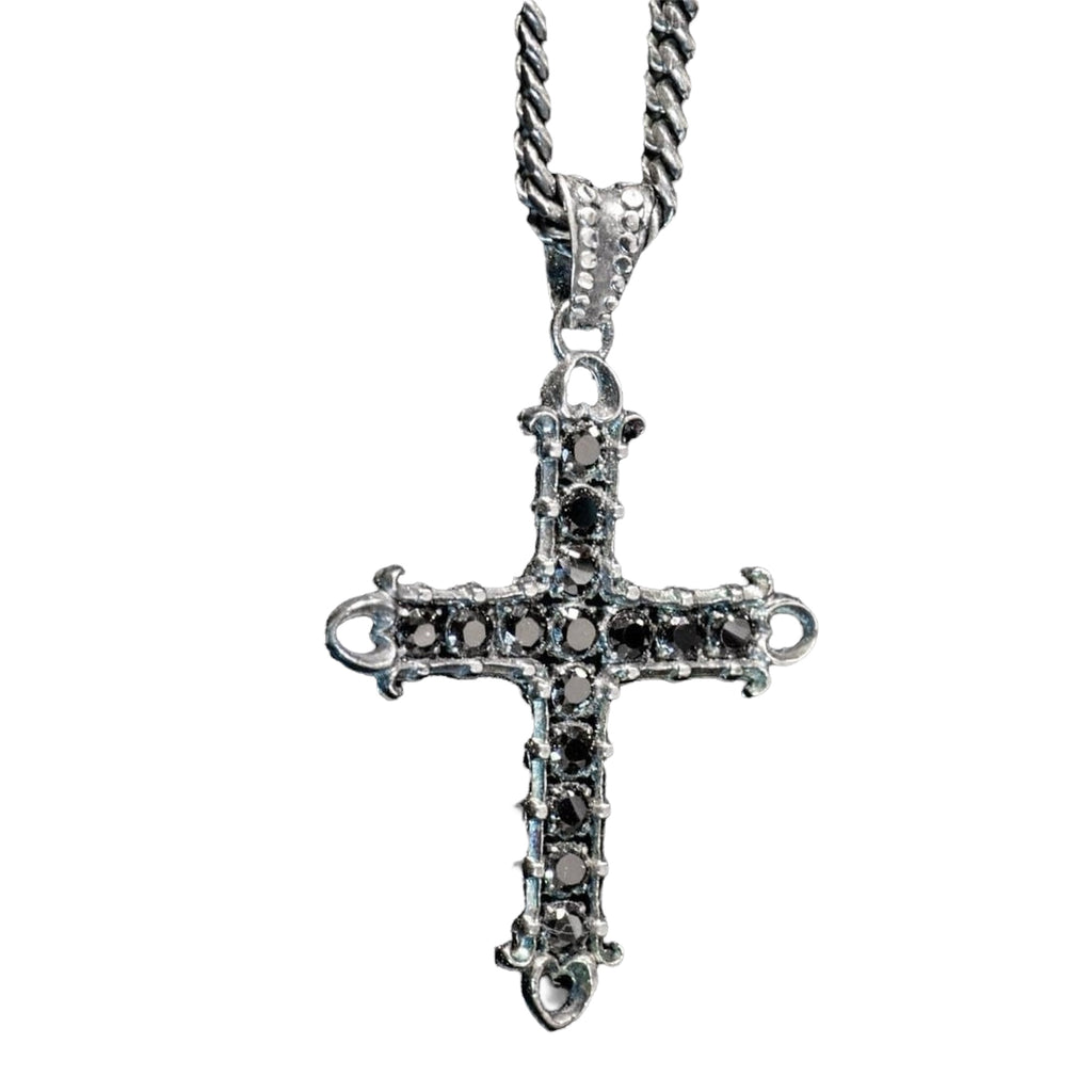 HEART CROSS ZIRCONIA NEGRA