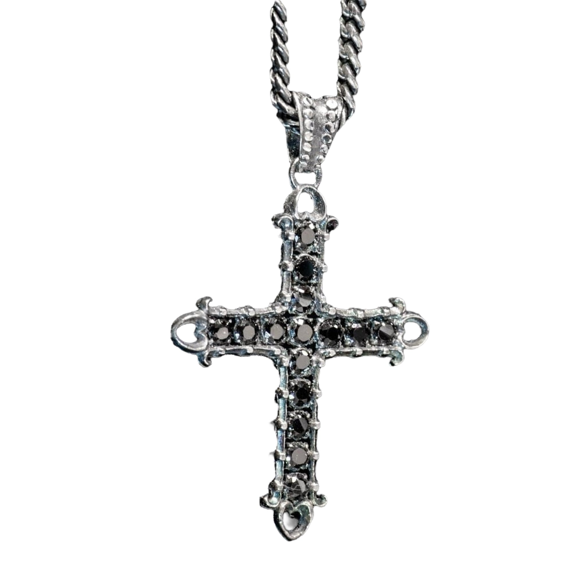 HEART CROSS ZIRCONIA NEGRA