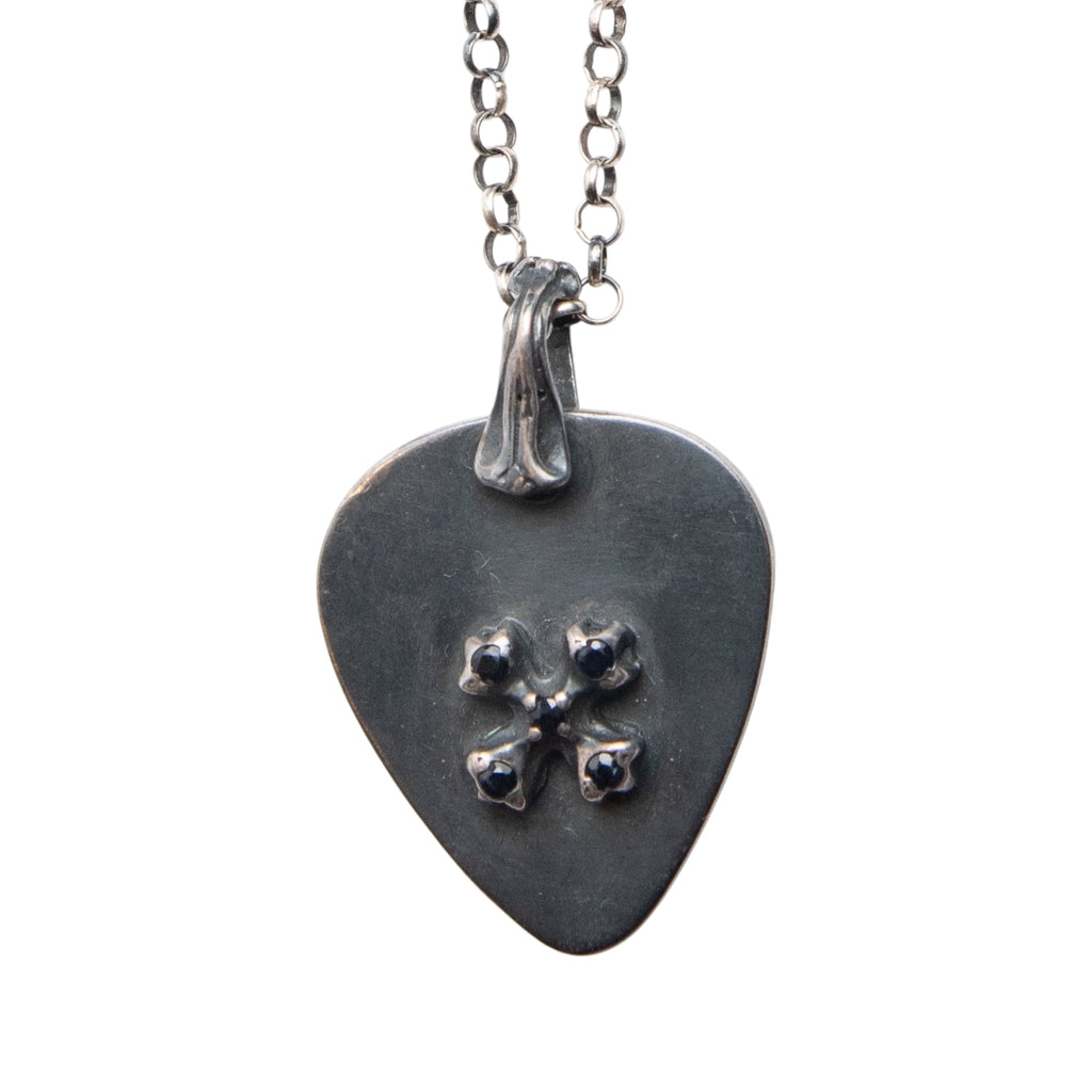 ROCK STAR PICK GUITAR GOTTIC CROSS (CON ZAFIRO)