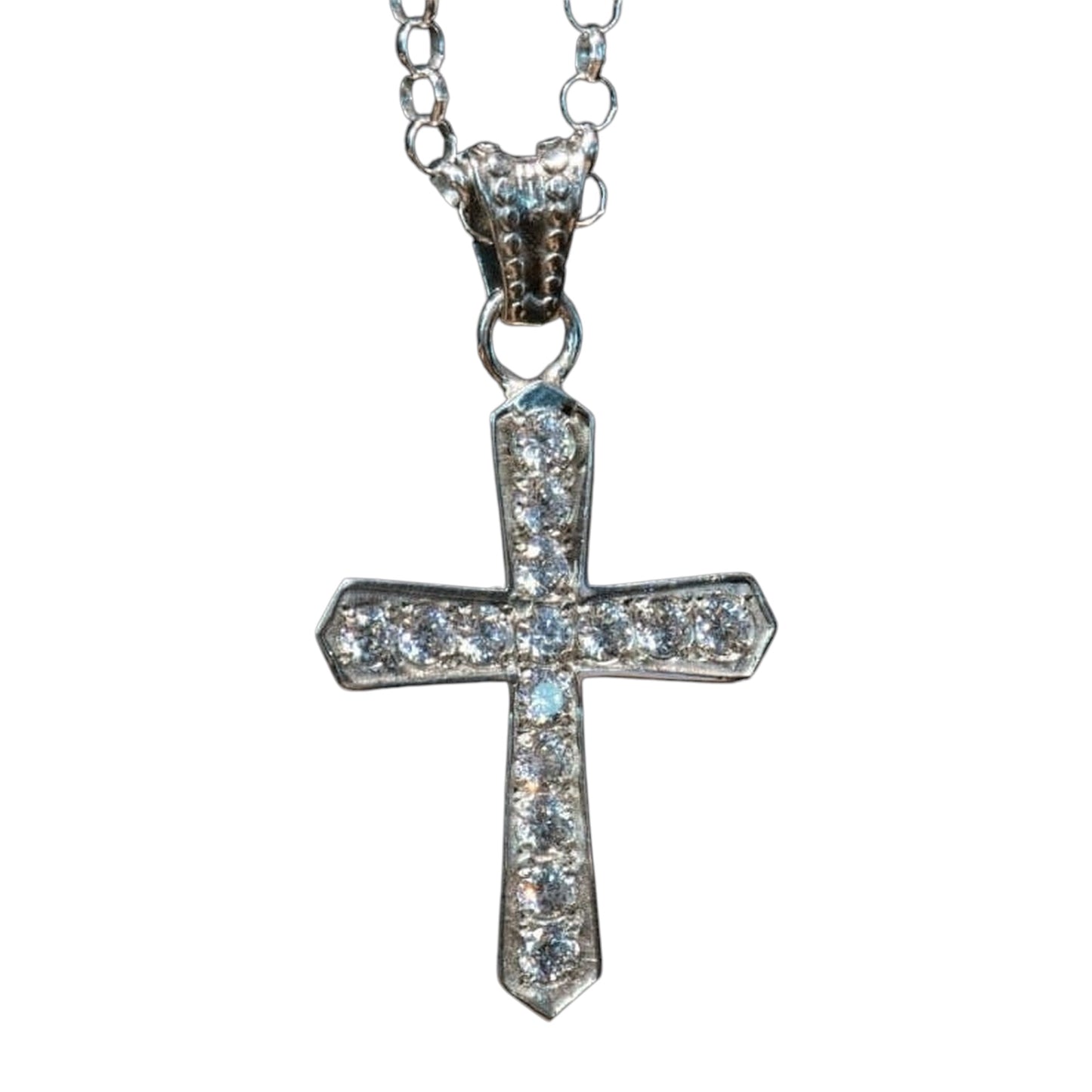 SMALL CROSS ZIRCONIA BLANCA