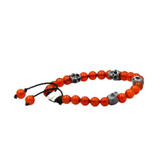 5 SKULLS ORANGE CORNALINE BRACELET