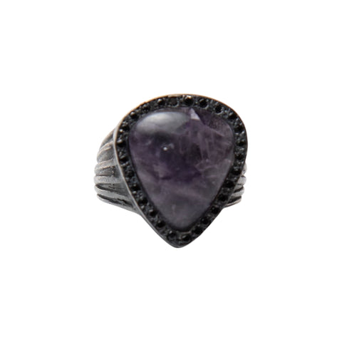 RJ GUITAR PICK STONE RING AMETHYST