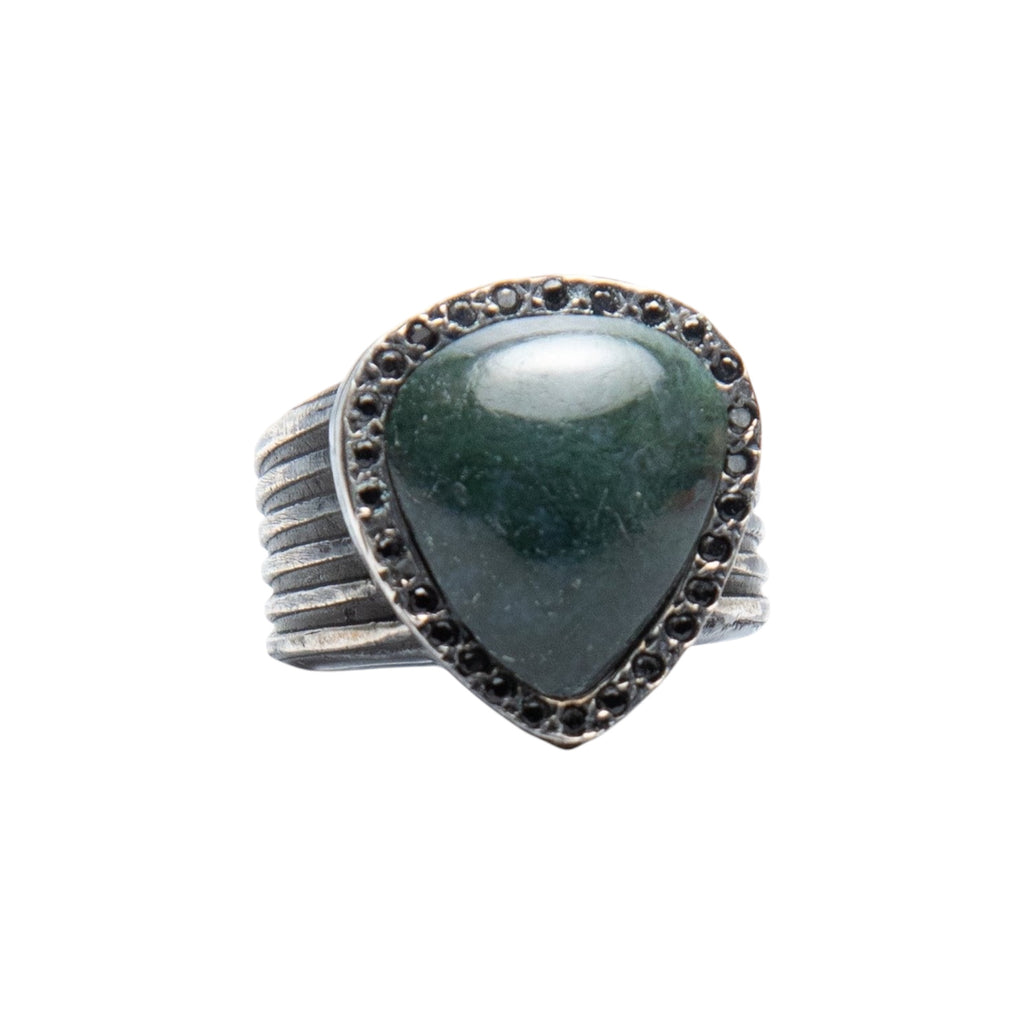 RJ GUITAR PICK STONE RING GREEN AGATHA