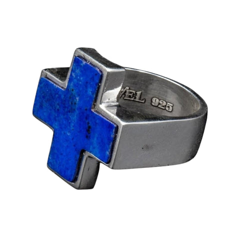 STONE CROSS RING LAPISLAZULI