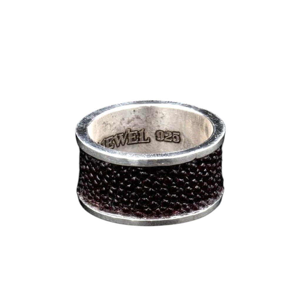 WINE STINGRAY SKIN RING