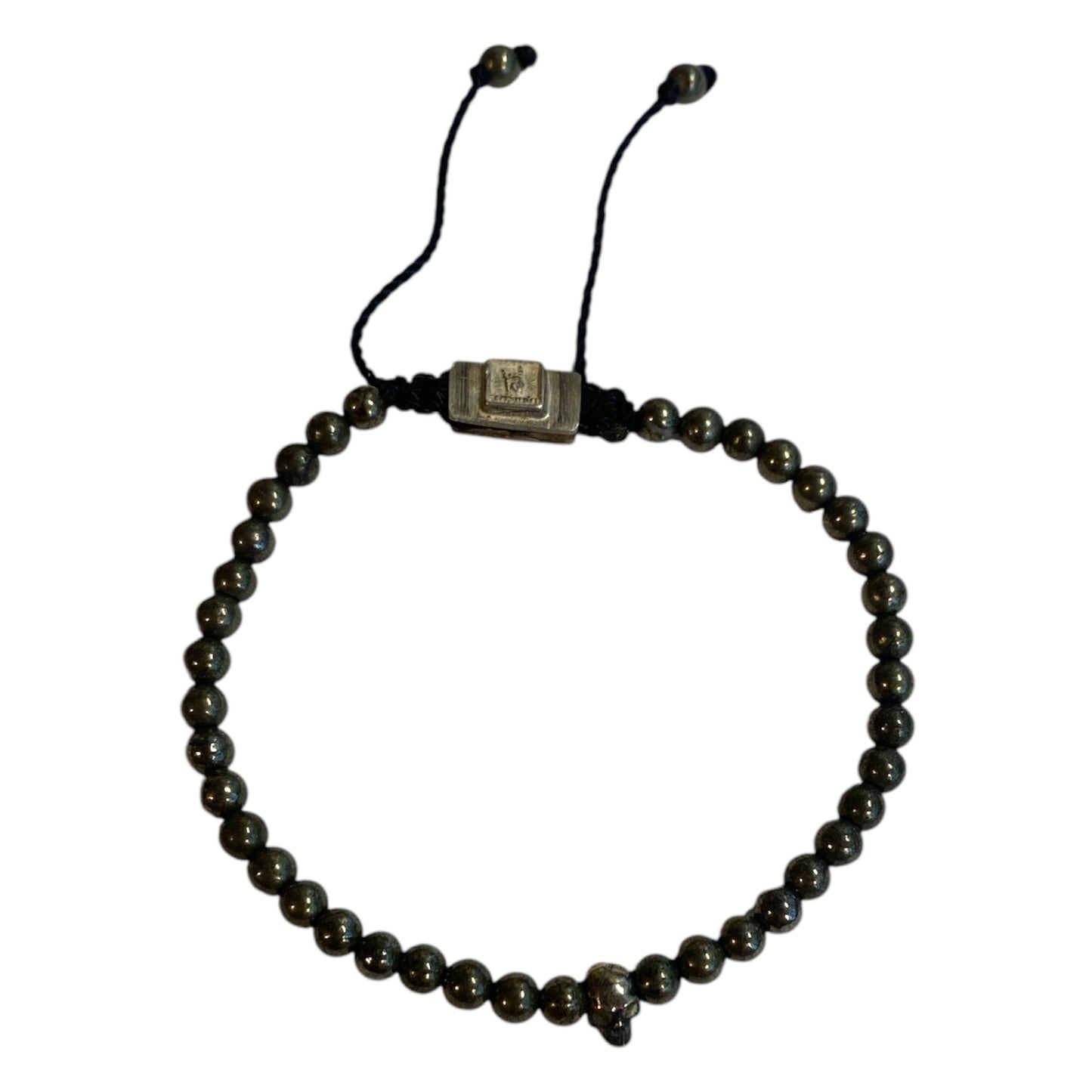 ONE SKULL ROUND PIRITE BRACELET