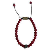 ONE SKULL RED CORNALINE MATTE BRACELET