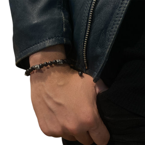 5 SKULLS ONIX BRACELET
