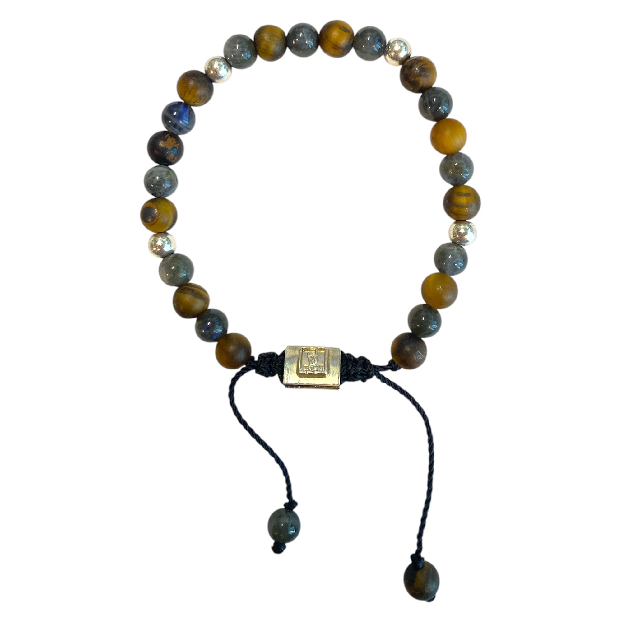 5 BALL COMBINED BEADS TIGER EYE MATTE AND GRAY AGATHA
