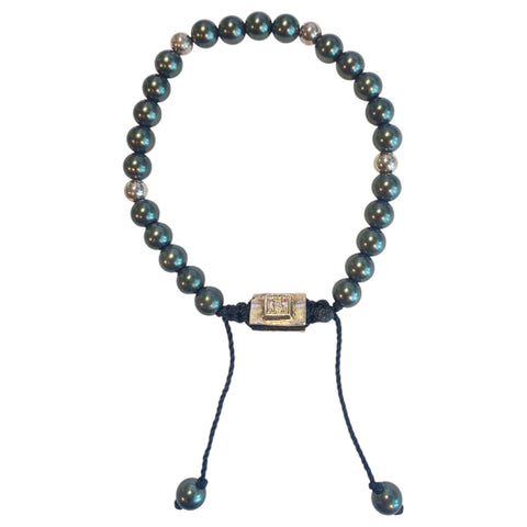 5 BALL GREEN HEMATITE BRACELET