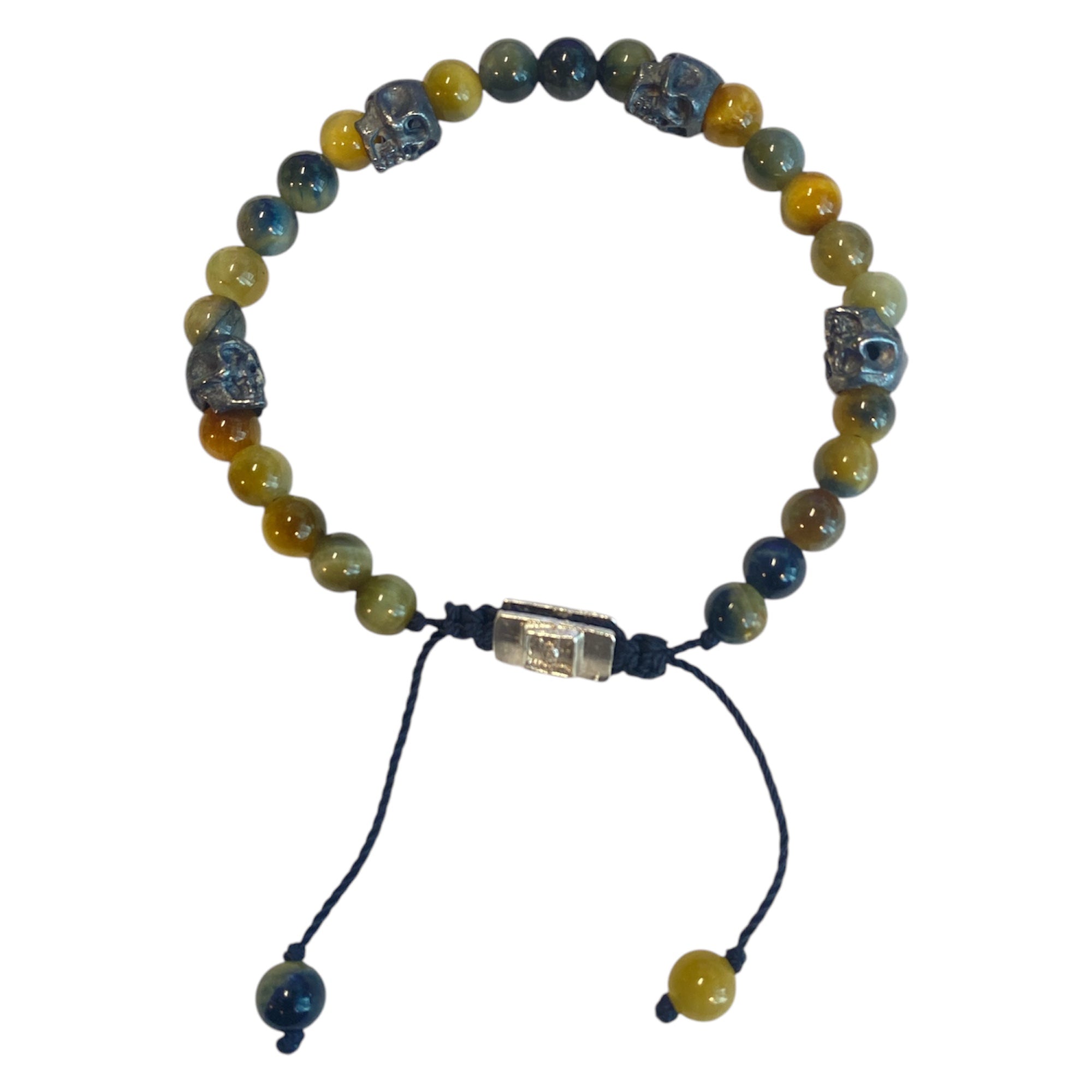 5 SKULLS GOLDEN TIGER EYE