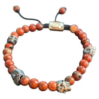 5 SKULLS JASPE NARANJA