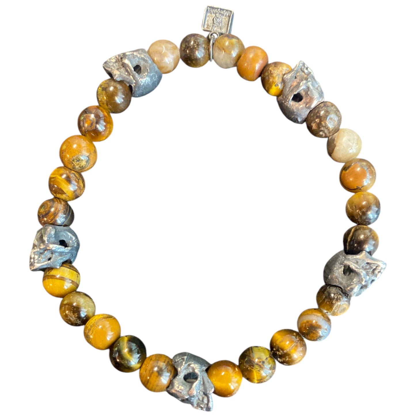 5 SKULLS TIGER EYE ELASTIC