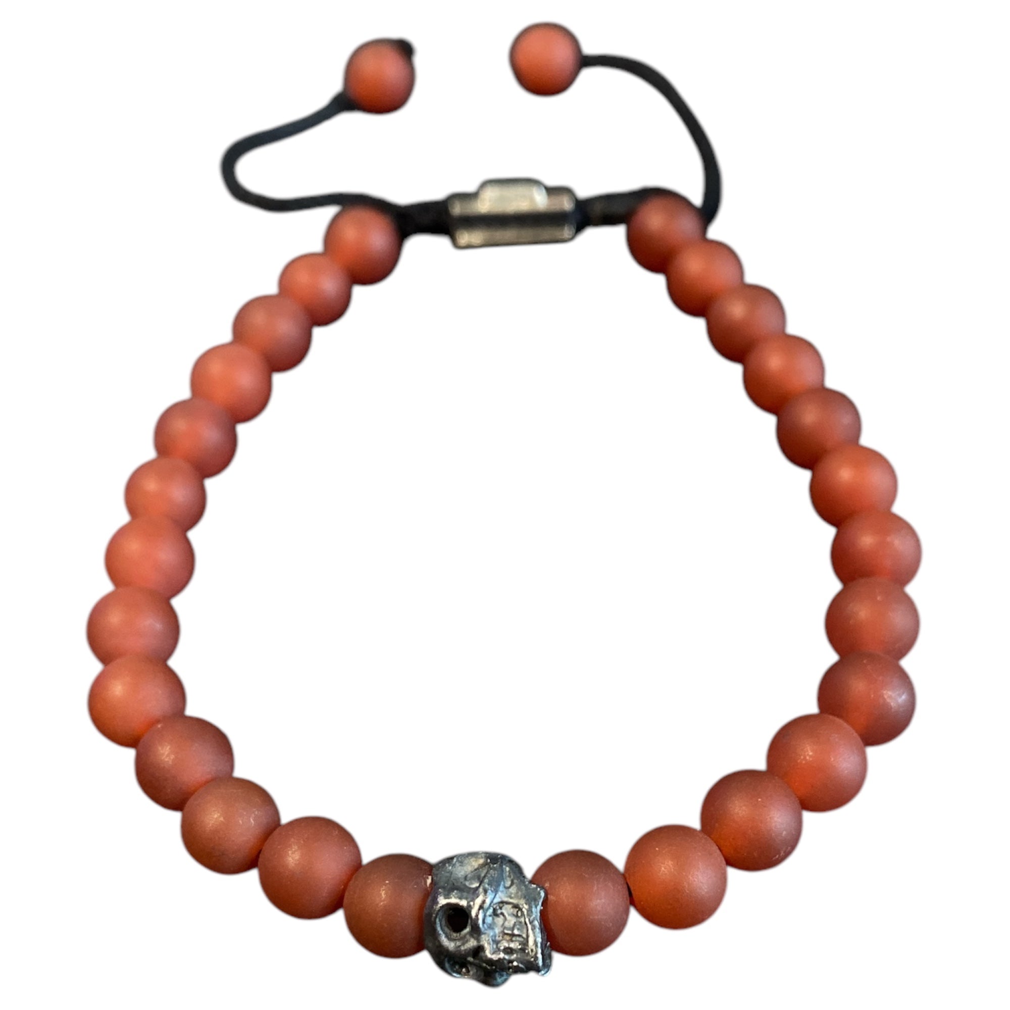ONE SKULL ORANGE CORNALINE MATTE BRACELET