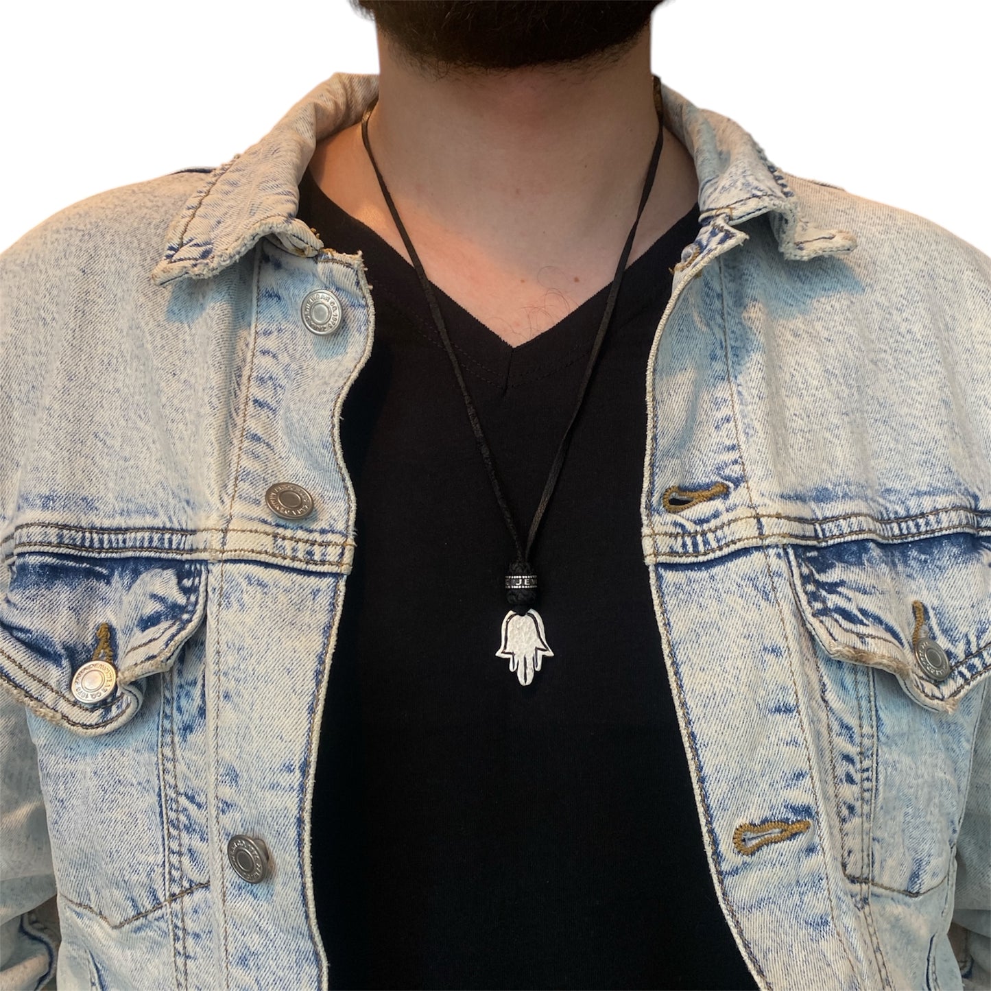 LEATHER AMULET HAMSA HAND