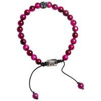 ONE SKULL TIGER EYE PINK BRACELET
