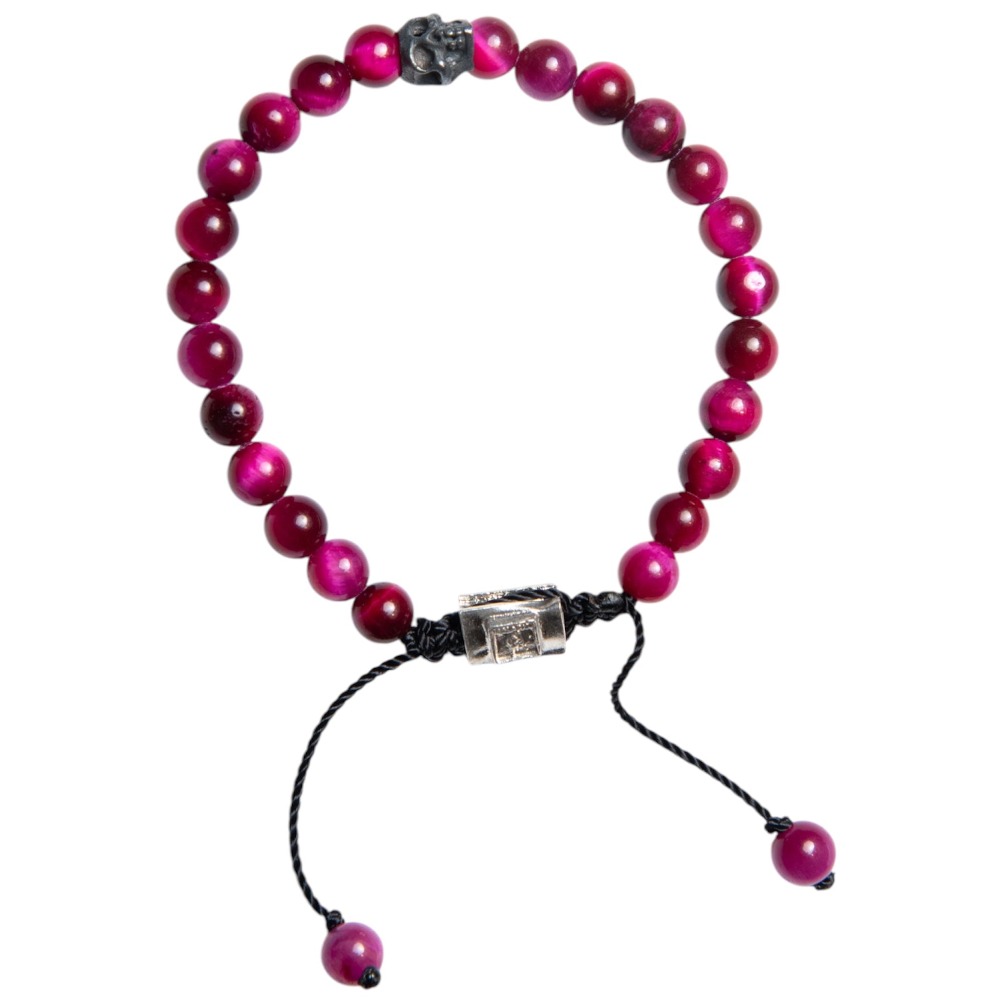 ONE SKULL TIGER EYE PINK BRACELET