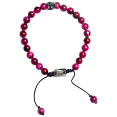 ONE SKULL TIGER EYE PINK BRACELET