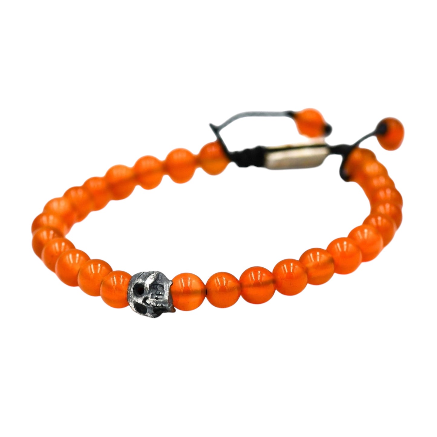 ONE SKULL ORANGE CORNALINE BRACELET